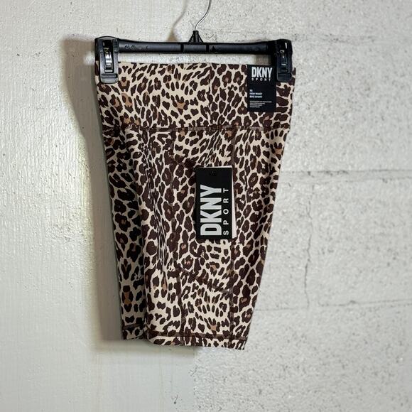 Dkny Sport Women's Mid Rise Bike Shorts - Natural Cheetah XS - Picture 3 of 9